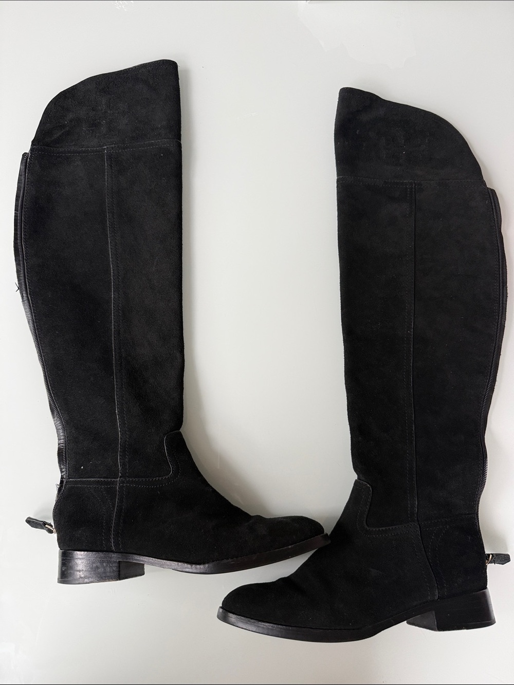 Tory Burch Black Suede Over the Knee Logo Boots Size 6.5M